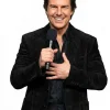 Shop Tom-Cruise-CinemaCon-Black-Suede-Leather-Blazer