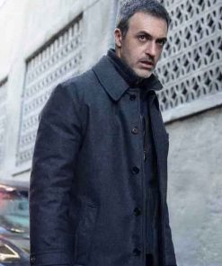 Shop Vincent Riley Law and Order S25 Grey Wool Coat
