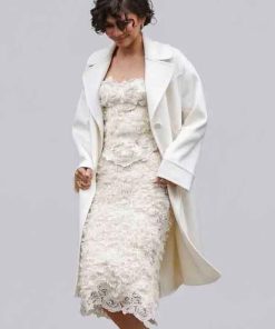 Shop Paris Fashion 2026 Zendaya Off White Trench Wool Coat