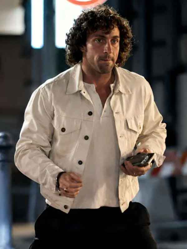 Shop Date Night Italy Aaron Taylor-Johnson White Jacket