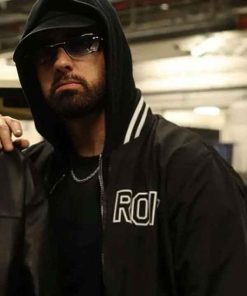 Shop Eminem Detroit Black Bomber Jacket
