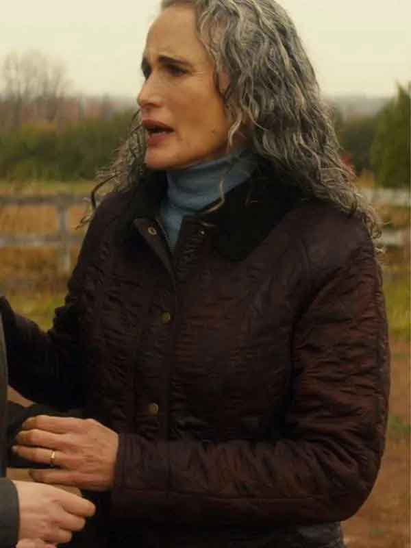Buy Andie MacDowell The Way Home S04 Del Landry Burgundy Quilted Jacket
