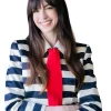 Shop Anne-Hathaway-The-Devil-Wears-Prada-2-Press-Tour-Striped-Jacket