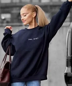 Shop Ariana-Grande-Black-Sweatshirt