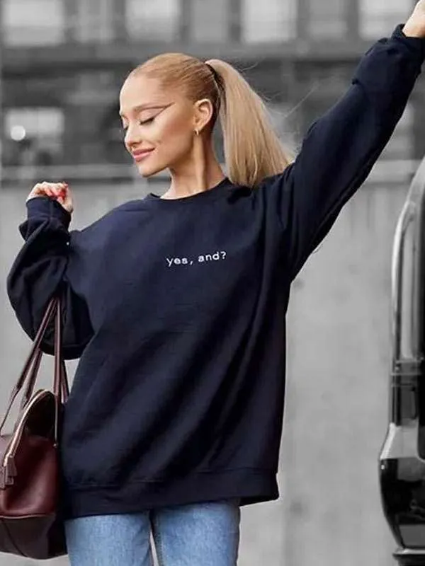 Shop Ariana-Grande-Black-Sweatshirt