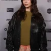 Shop Cristin-Milioti-Sundance-Film-Festival-Oversized-Leather-Jacket