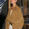Buy Dinner-Night-2026-Dua-Lipa-Brown-Suede-Leather-Jacket