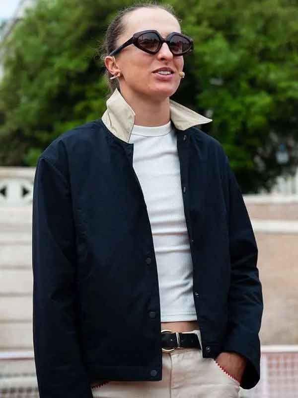 Shop Draw Ceremony 2026 Lga Swiatek Navy Blue Cotton Jacket