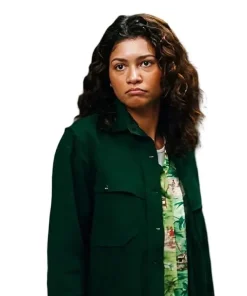 Shop Euphoria-2026-Zendaya-Green-Shirt-Jacket