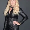 Shop Gucci-Cruise-Fashion-Show-2026-Lindsay-Lohan-Black-Leather-Jacket