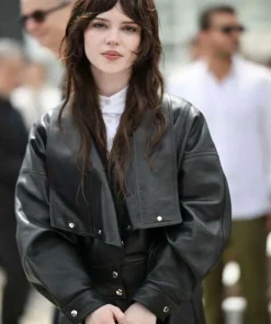 Buy Her-Private-Hell-Photocall-Cannes-Sophie-Thatcher-Black-Leather-Jacket