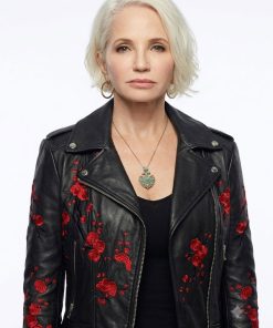 Janine Smurf Cody Animal Kingdom Black Leather Biker Jacket