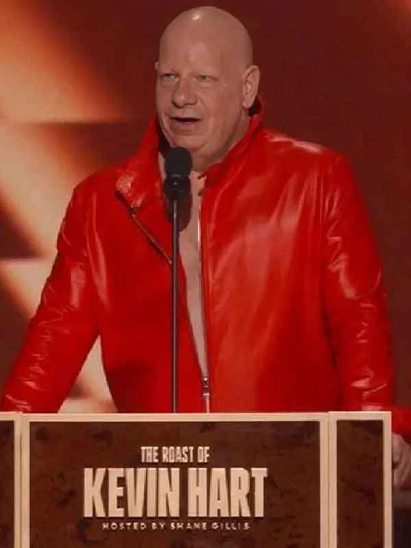 Shop Jeff Ross The Roast of Kevin Hart Red Leather Jacket
