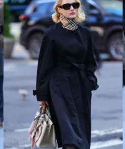 Buy Jessica-Chastain-NYC-Wall-Street-Black-Cotton-Coat
