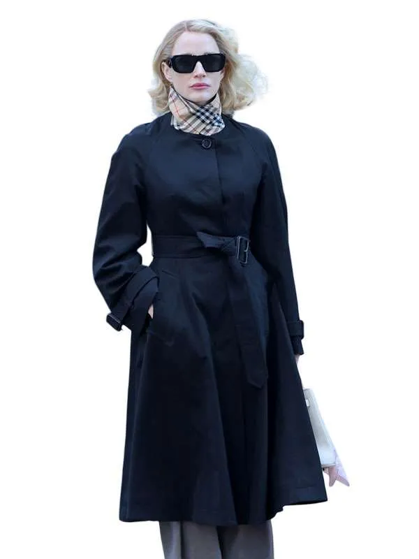 Shop Jessica-Chastain-NYC-Wall-Street-Black-Coat