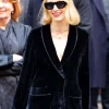 Shop Jessica-Chastain-Off-Weeks-Black-Velvet-Blazer