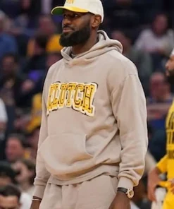 Shop LeBron-James-Klutch-Beige-Pullover-Hoodie