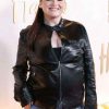 Shop Megan Stalter Hacks S05 Premiere Black Leather Jacket