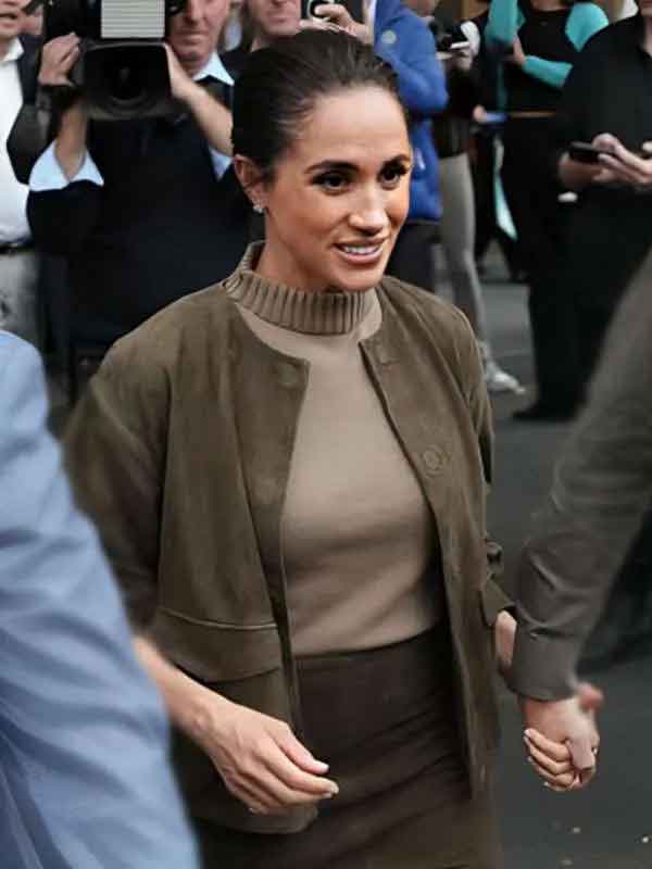 Shop Meghan Australia Visit 2026 Markle Suede Jacket