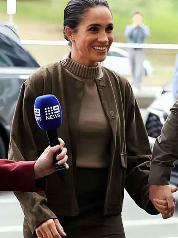 Buy Meghan Australia Visit Markle Suede Jacket
