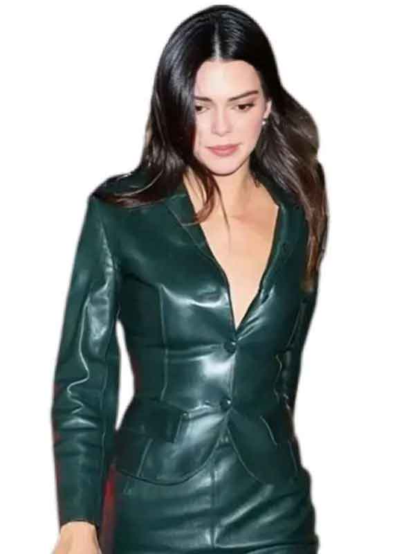 Shop Shop New York City Kendall Jenner Green Leather Blazer