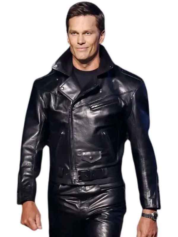 Buy Tom Brady Black Leather Jacket