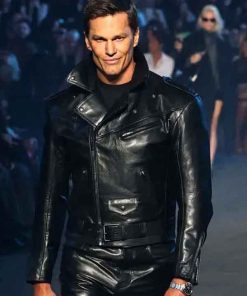 Shop NYFW Tom Brady Black Leather Jacket