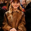 Shop Natalia-Dyer-Brown-Leather-Jacket