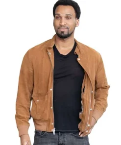 Buy Nathan-Mitchell-Cannes-Film-Festival-2026-Brown-Suede-Jacket