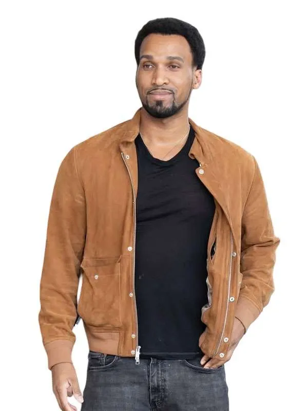 Buy Nathan-Mitchell-Cannes-Film-Festival-2026-Brown-Suede-Jacket
