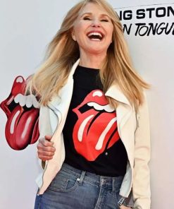 Buy Christie-Brinkley-White-Biker-Leather-Jacket