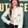 Shop Outrageous-Movie-Premiere-Ellie-Heydon-Green-Floral-Jacket