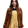 Buy Paris Fashion Week 2026 Barbara Palvin Brown Suede Jacket