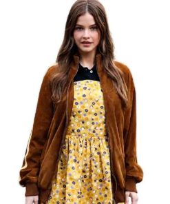 Buy Paris Fashion Week 2026 Barbara Palvin Brown Suede Jacket
