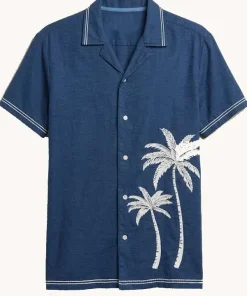 Buy Perfect-Match-Nick-Lachey-Palm-Tree-Blue-Shirt