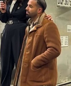 Shop-Drake-Brown-Shearling-Suede-Leather-Jacket
