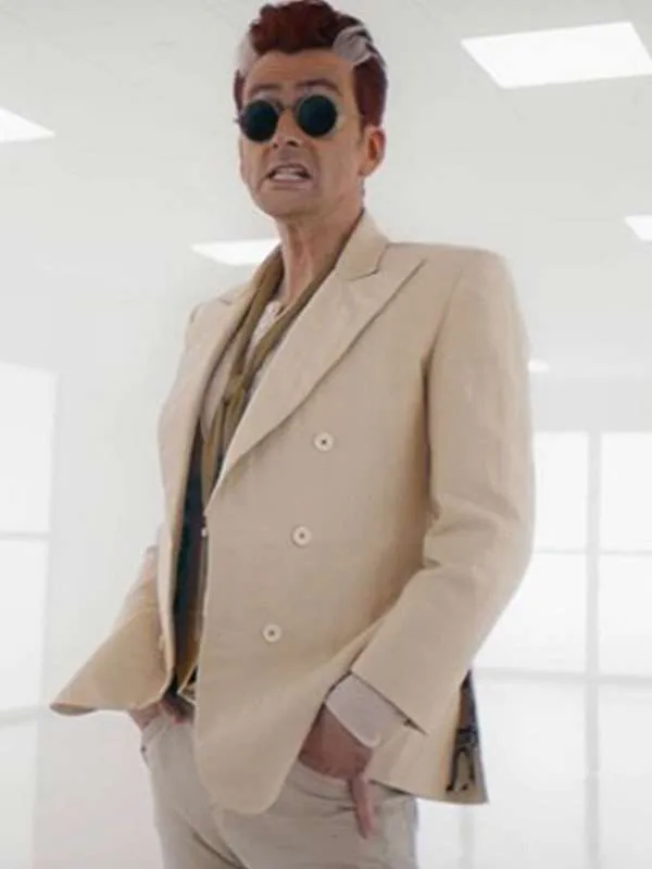 Buy TV-Series-Good-Omens-2026-David-Tennant-Beige-Blazer