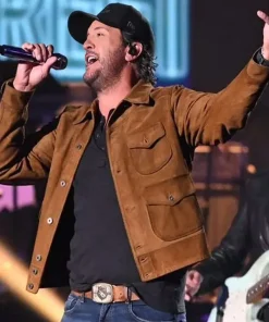 Shop American-Idol-2026-Luke-Bryan-Brown-Suede-Jacket