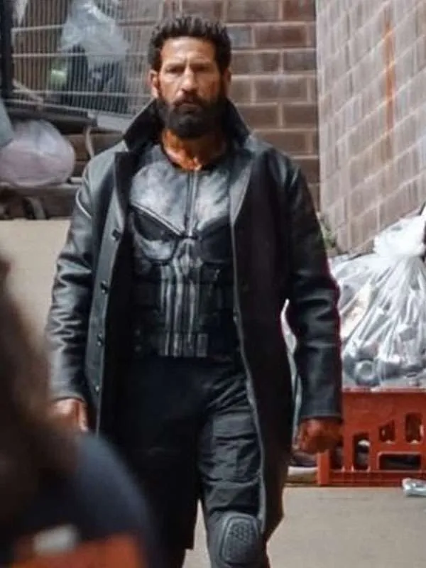 Shop The-Punisher-One-Last-Kill-2026-Frank-Castle-Black-Leather-Coat