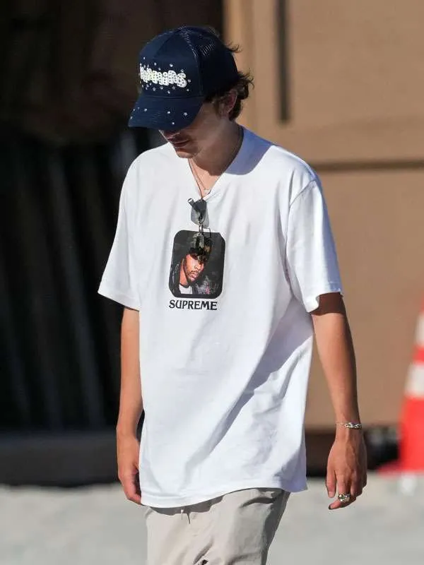 Shop Timothee-Chalamet-Miami-Beach-2026-White-T-Shirt
