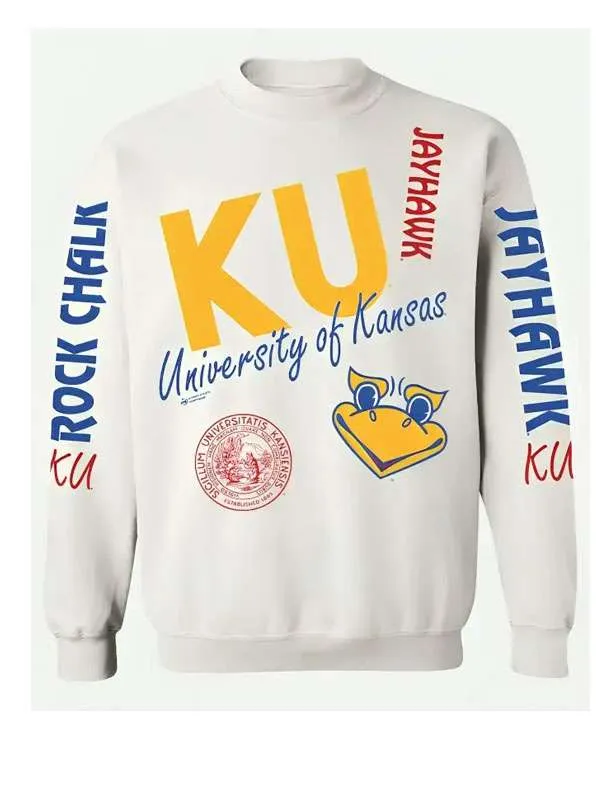 Buy University-Of-Kansas-Taylor-Swift-Kansas-Jayhawks-White-Sweatshirt