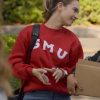 Shop Whitney-Swiped-2025-Lily-James-Red-Crew-Neck-Sweatshirt
