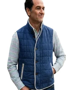 Buy Widows-Bay-2026-Matthew-Rhys-Blue-Quilted-Vest