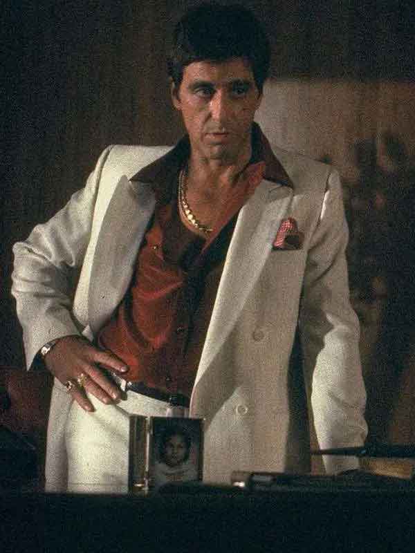 Shop Al Pacino Movie 1983 Tony Montana Scarface White Suit For Sale