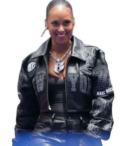 Shop New York Knicks Championship Parade Alicia Keys Pelle Pelle Jacket