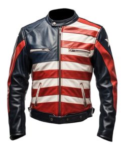 American Flag Leather Motorcycle Jacket