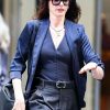Shop Anne Hathaway The Devil Wears Prada 2 Blue Blazer