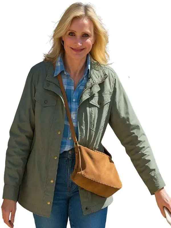 Buy Cameron Diaz Bad Day Green Cotton Jacket