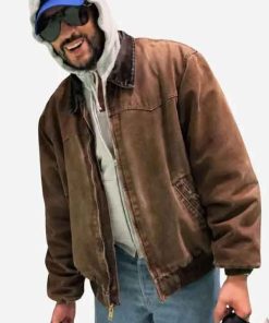 Shop Bad Bunny 2026 Brown Cotton Jacket