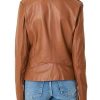 Shop Women Casual Biker Brown Leather Jacket